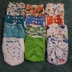 Lot of ecological diapers with inserts